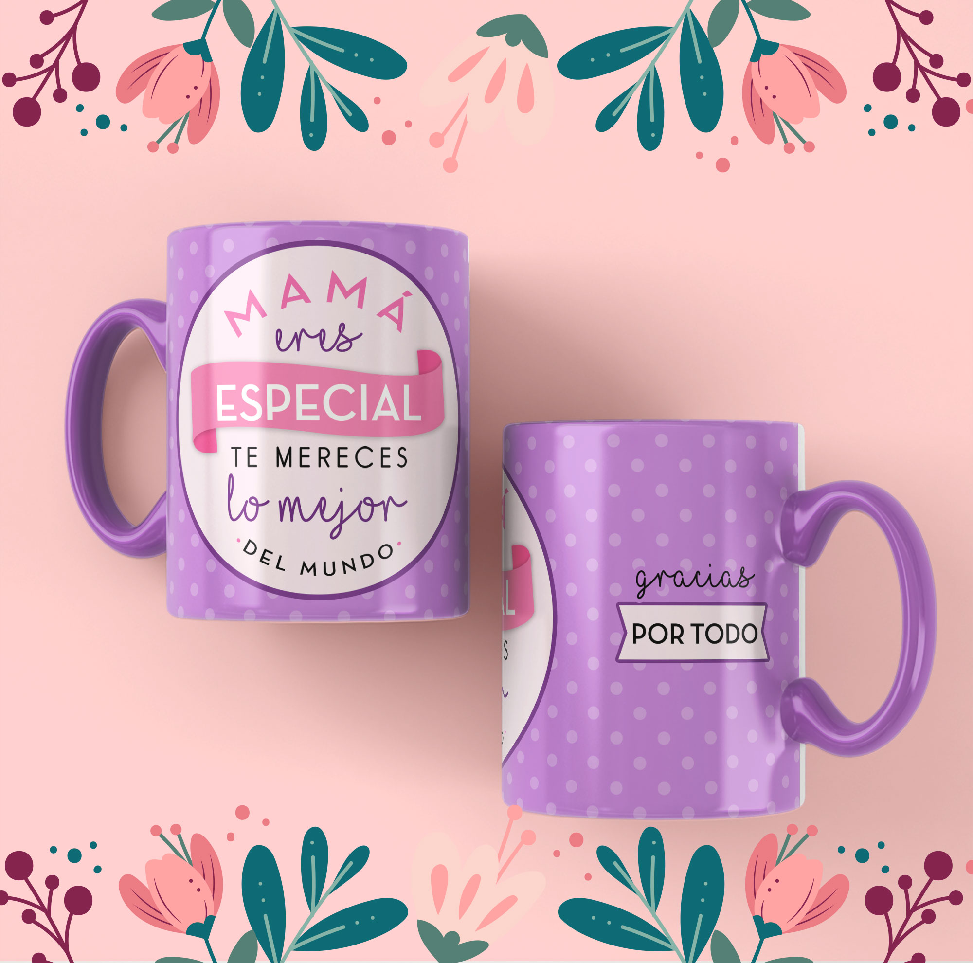 11 Plantillas para Tazas con Frases Mamá - Pack Editable PSD Vol. 1 - Imagen 3