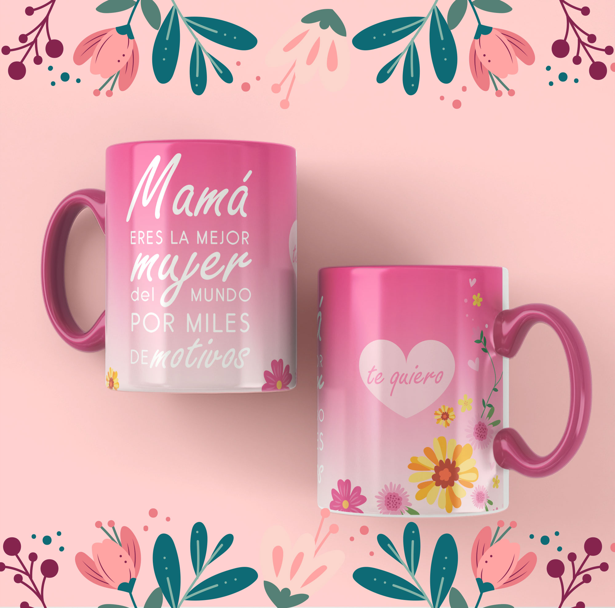 11 Plantillas para Tazas con Frases Mamá - Pack Editable PSD Vol. 1 - Imagen 4